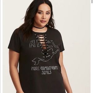 DISNEY ARIEL LACE UP TEE